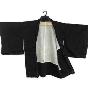 Vintage Noragi Kimono Hanten Jinbei Japanese Traditional Haori Cardigan Happi Jacket Drum Motifs Design Size XL YA350