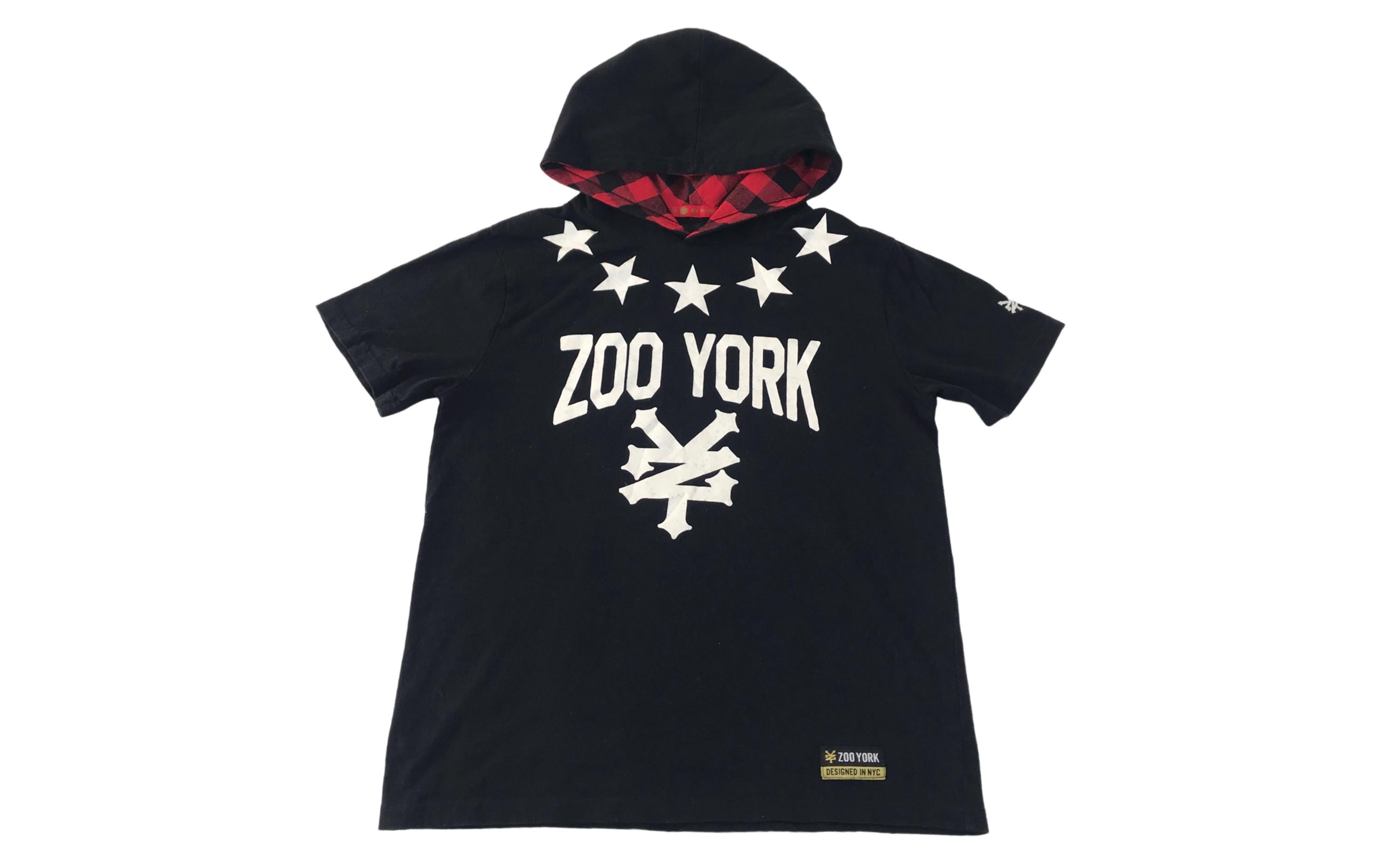Vintage Style Zoo York Logo Skate Surf Streetwear Hooded Tee T 