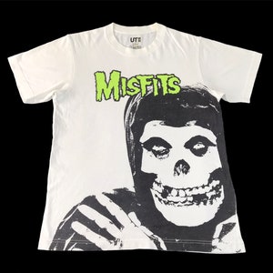 Misfits American Punk Rock Band Horror Sottogenere T-shirt con logo grande T-shirt con stampa streetwear adatta alla taglia S YA048j
