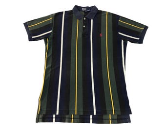 Vintage 90s Polo by Ralph Lauren Multicolor Striped Block Polo Tee