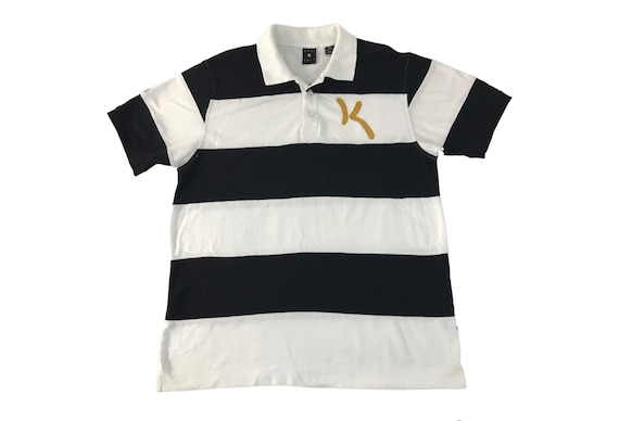 Vintage Karl Kani Gold Striped Colour Block White Black Design