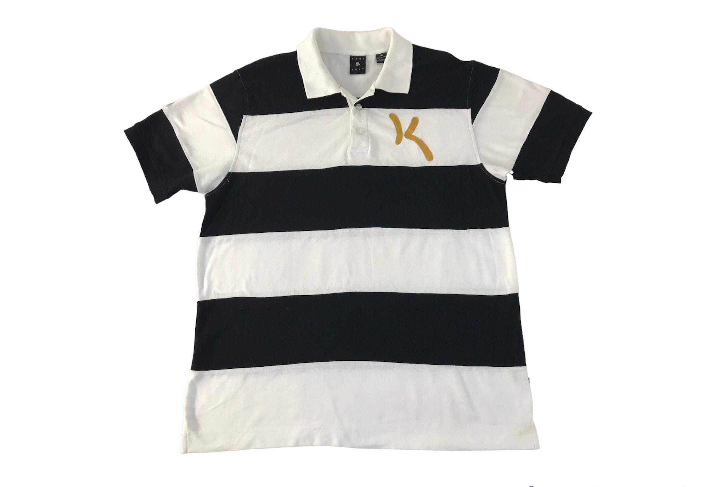 Vintage Karl Kani Gold Striped Colour Block White Black Design
