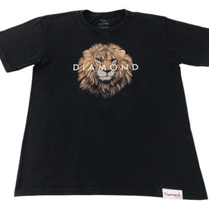 Vintage Diamond Supply Co Big Male Lion Graphic Printed Tee T-shirt Designer Streetwear Unisex Wear Fits Size S E778