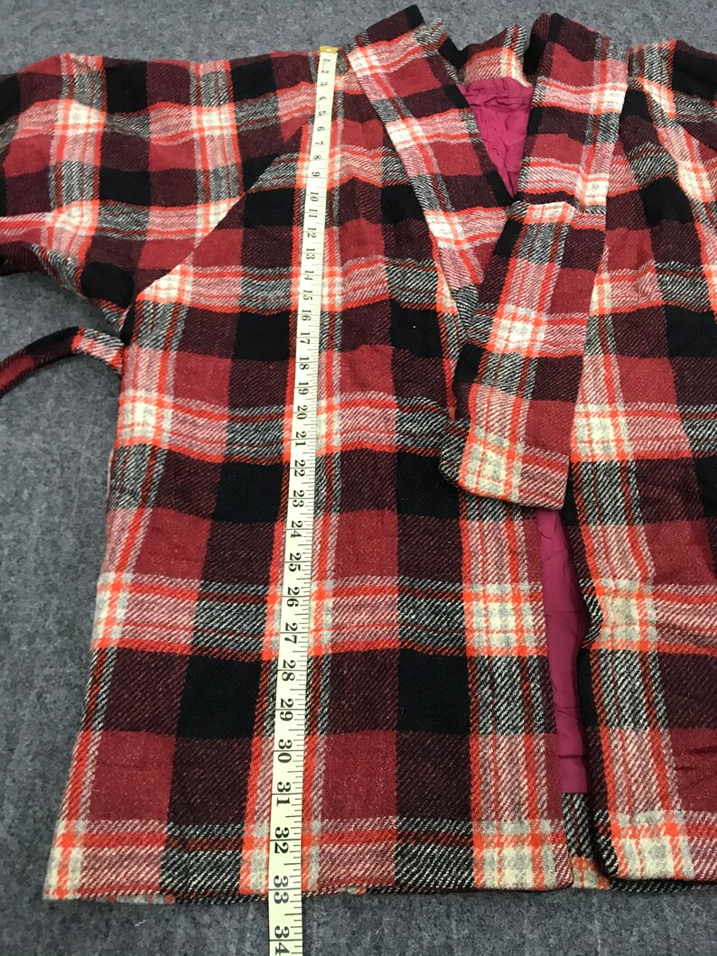 Vintage Padded Noragi Kimono Haori Hanten Jinbei Japanese Cardigan Happi Jacket Y136 Plaid Check Crochet Tartan FREE SHIPPING Everywhere