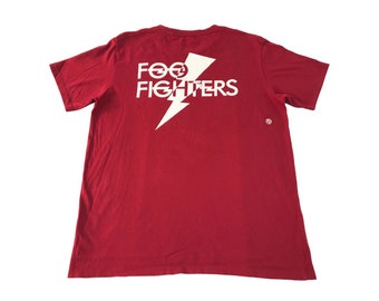 Vintage Foo Fighter American Rock Band Album Big Logo Printed Tee T-shirt Inspired Designer Streetwear Size L YA260J