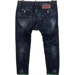 Vintage Dsquared2 Denim Sport, italienische Fertigung, weite Jeanshose im Buttonfly-Stil, Baggy-Design, passend für Damengröße 34, Streetwear E717