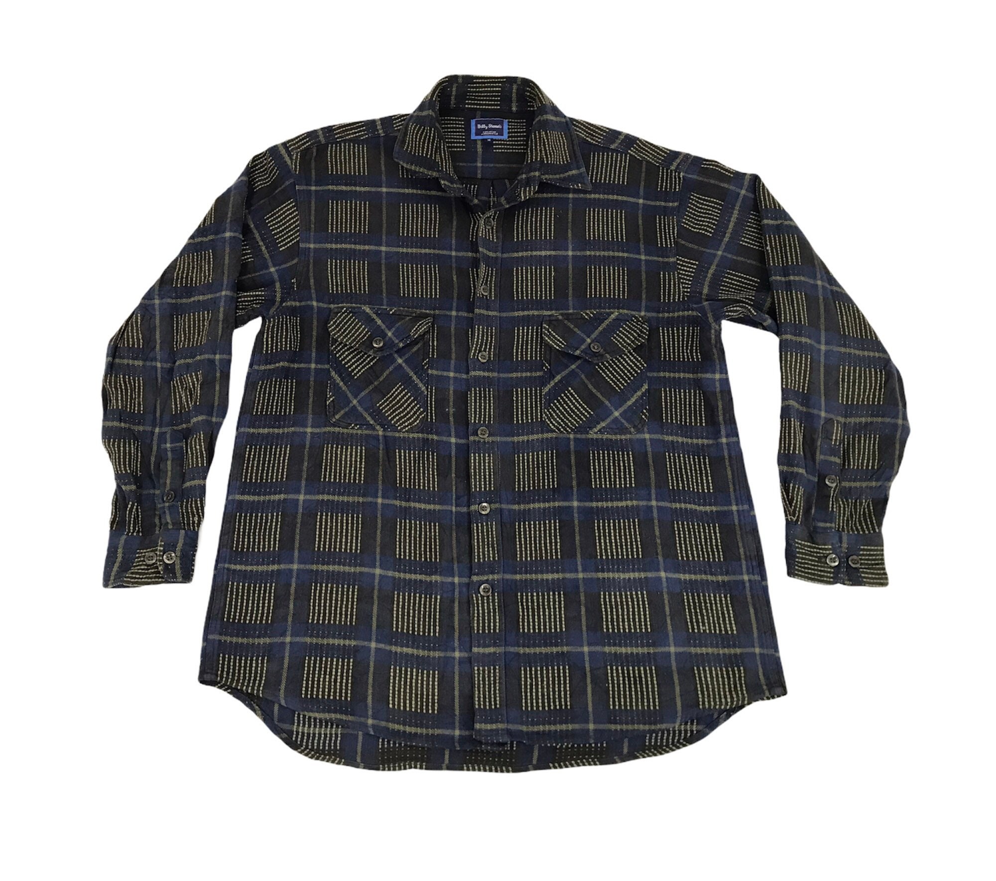 トップス STONE  BUTTON UP KNIT 1998AW XL Button Up Fashion Solid Geometric Knit Shirt Pink Casual