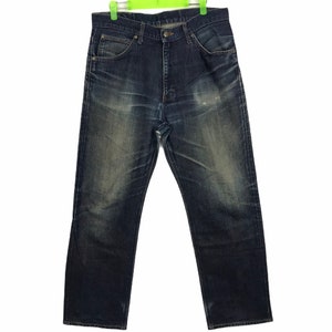Mr Lee Trashed Distressed Denim Regular Fit Straight Jeans Pants Fits Size 33 34 Inspired Designer Streetwear Brand Japanese i209