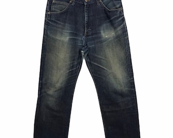 Mr Lee Trashed Distressed denim regular fit rechte jeans broek past maat 33 34 Geïnspireerd designer streetwear merk Japans i209