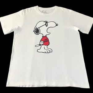 Style vintage Kaws X Peanuts Joe Snoopy Big Tee T-shirt ras du cou imprimé unisexe Cartoon Art Designer Streetwear Taille L YA957j