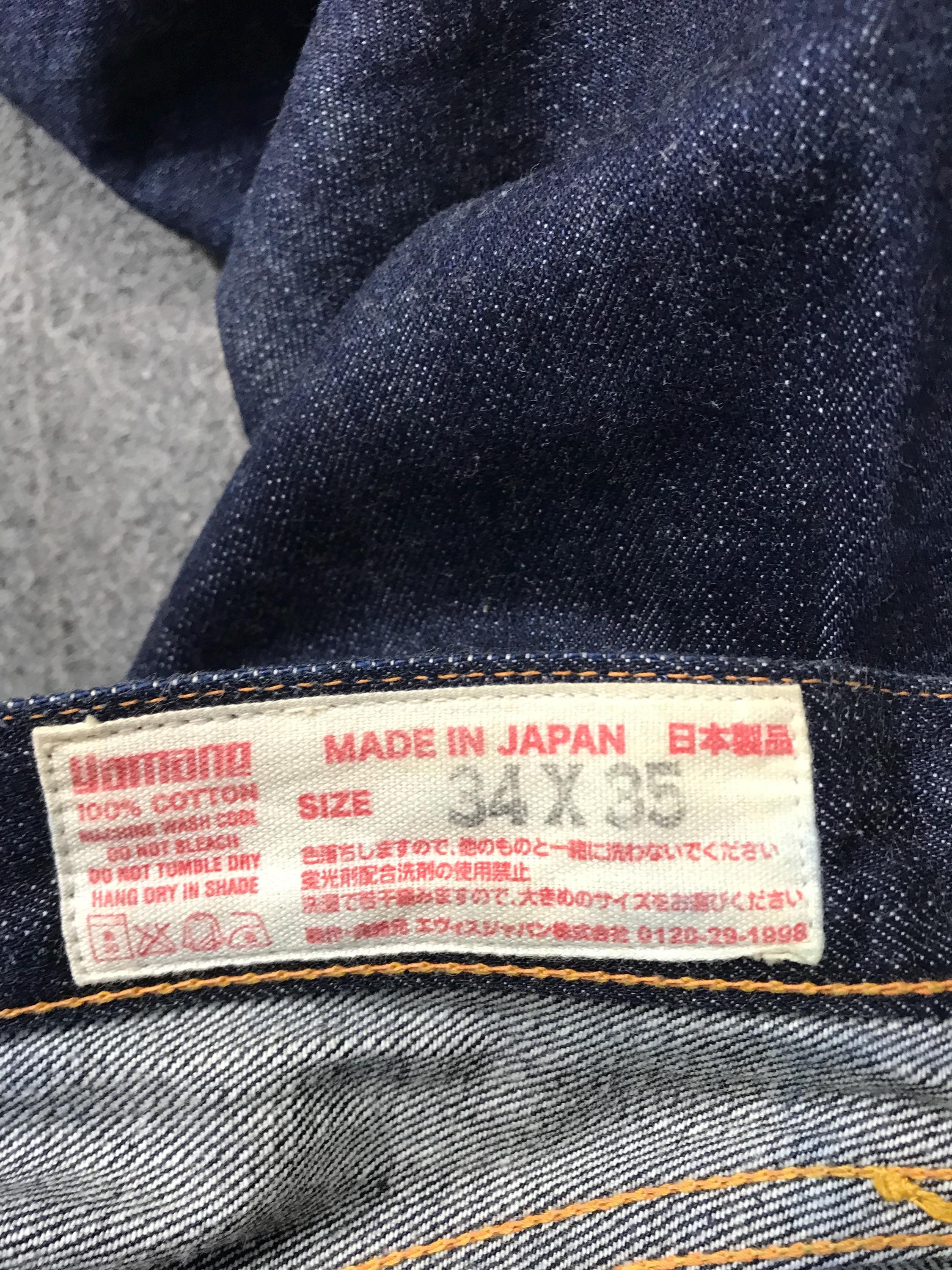 Vintage Evisu No 2 Yamane Cotton Dark Indigo Denim Selvedge Jeans