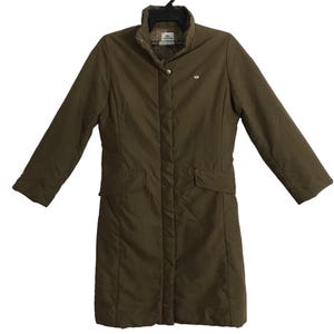 Vintage Style Lacoste Puffer Padded Down Insulated Wool Jacket Parka Snap Button Inspired Designer Brand Girl Youth Wear Fits Size S YA789