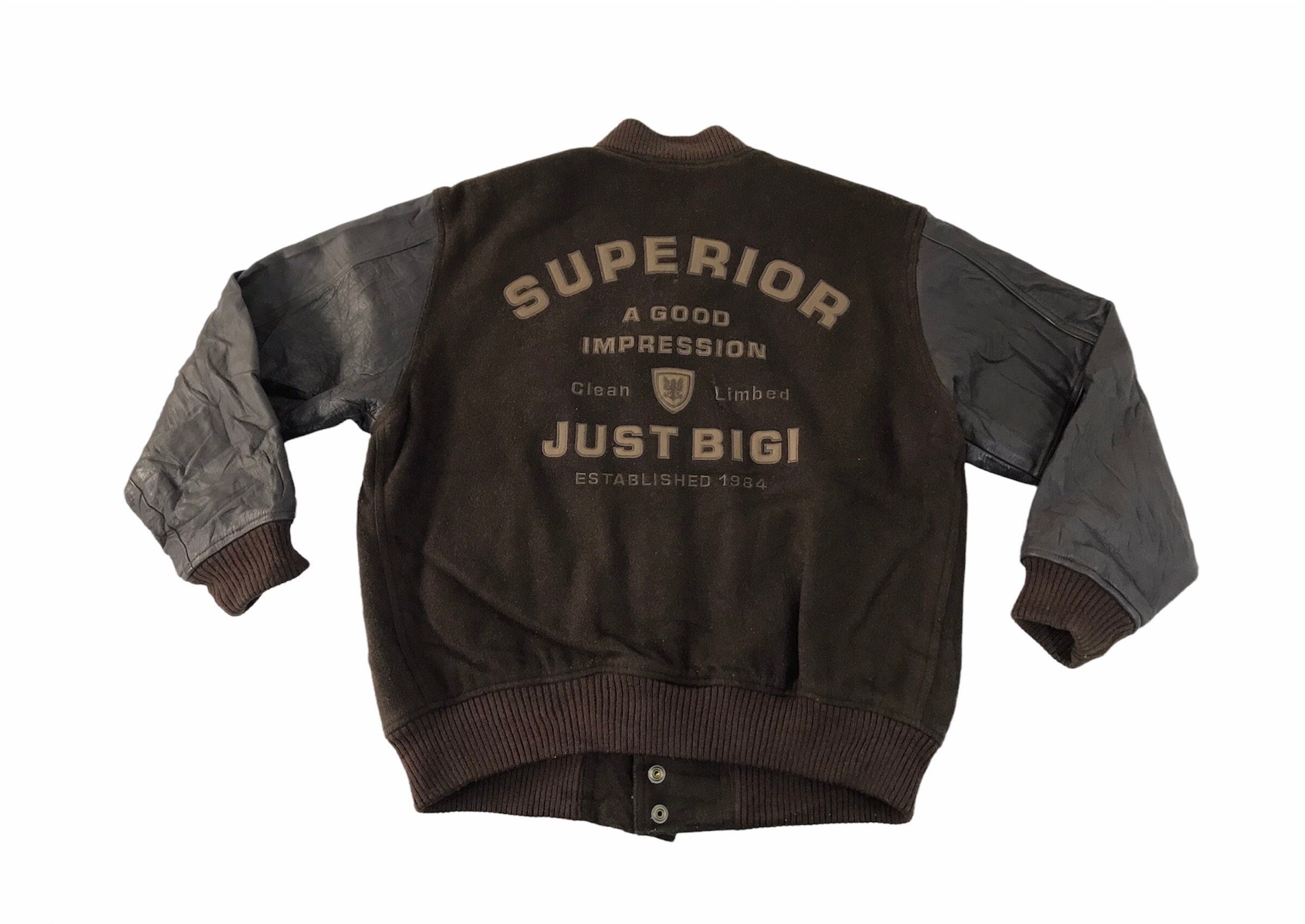 ジャケット・アウター 90s Leather Sleeve Varsity Jkt Vintage 90s Just Bigi Superior Varsity Jacket Leather Sleeve