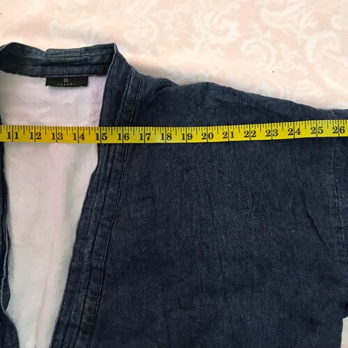 Mega Sale!!! Vintage Indigo Denim Sherpa Inner Noragi shops Kimono Hanten Jinbei Japanese Haori Padded Blue L XL B103