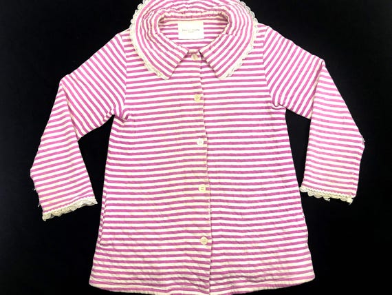 Vintage Tsumori Chisato Issey Miyake Sleepwear Padded Button Down Striped Shirt Robes Pajama Style Wear Modern Classic Fits S i040