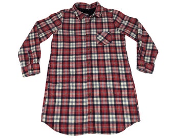 Vintage Closshi Flannel Plaid Checked Sherpa Padded Inner Luxury Fashion Designer Button Down Shirt Girl Women Wear Fits Size M L Y607