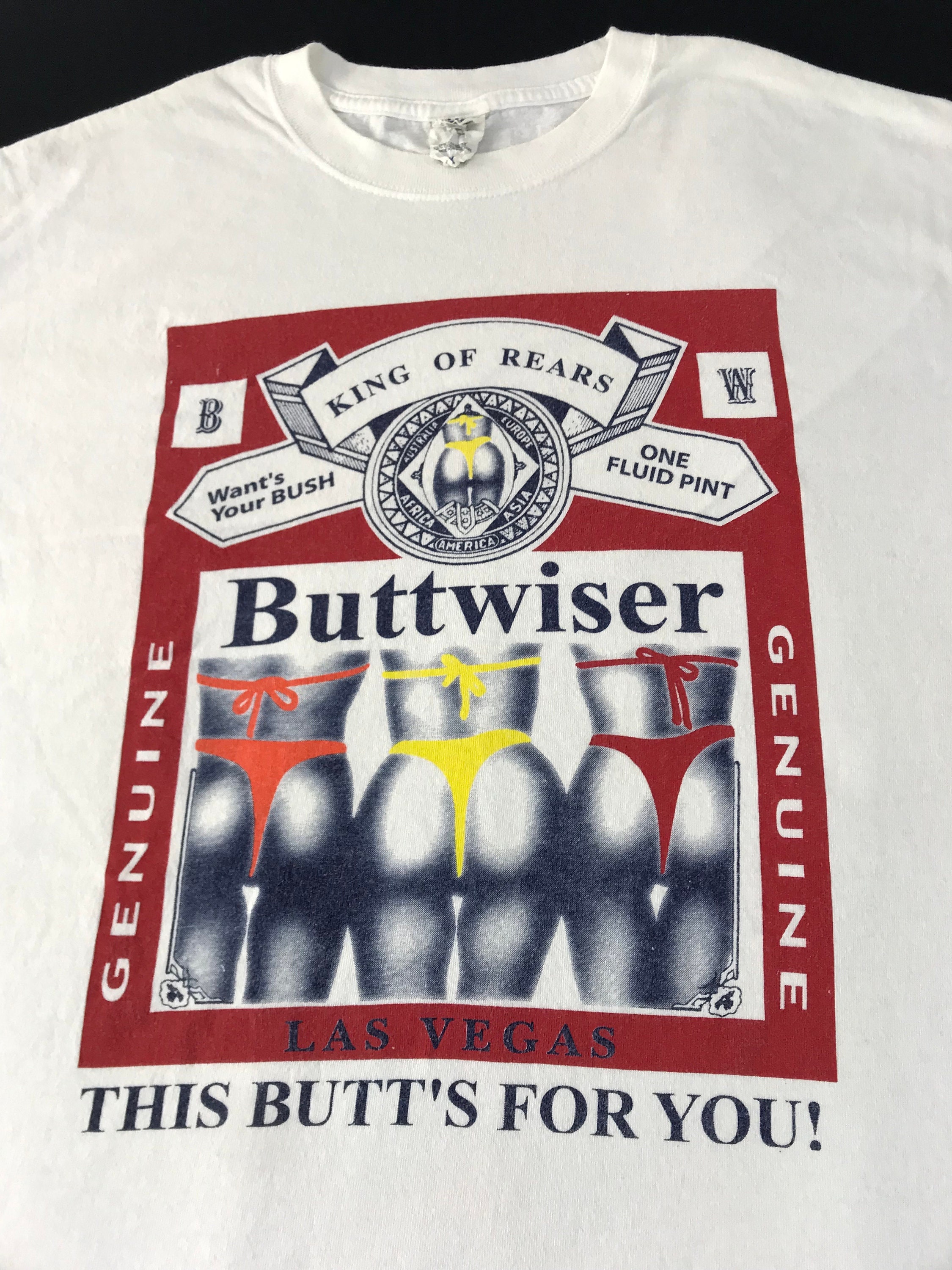Vintage Art Buttwiser Usa Las Vegas Budweiser Beer Parody Funny