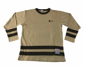 Vintage Vision Street Wear Color Block Skatebrand Camiseta de manga larga Camiseta Logo impreso Inspirado Diseñador Streetwear Fit Tamaño M C460j