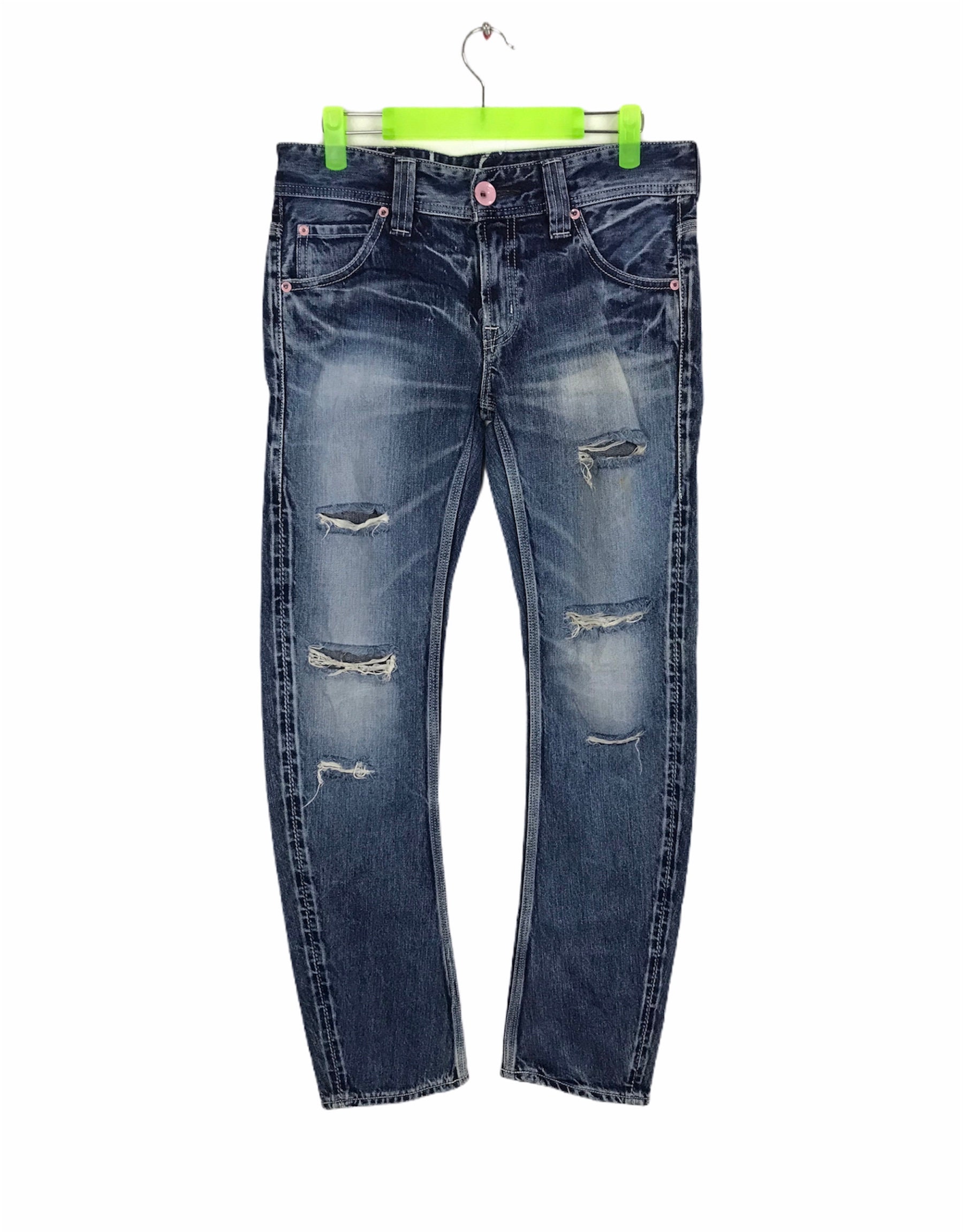 Vintage Distressed Denim Rodeo Crowns Made in Japan Jeans
