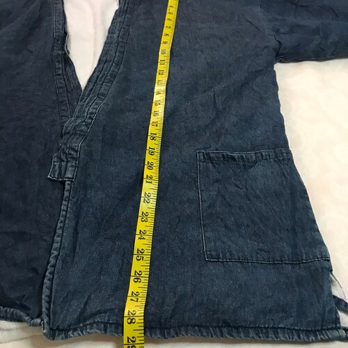 Mega Sale!!! Vintage Indigo Denim Sherpa Inner Noragi shops Kimono Hanten Jinbei Japanese Haori Padded Blue L XL B103