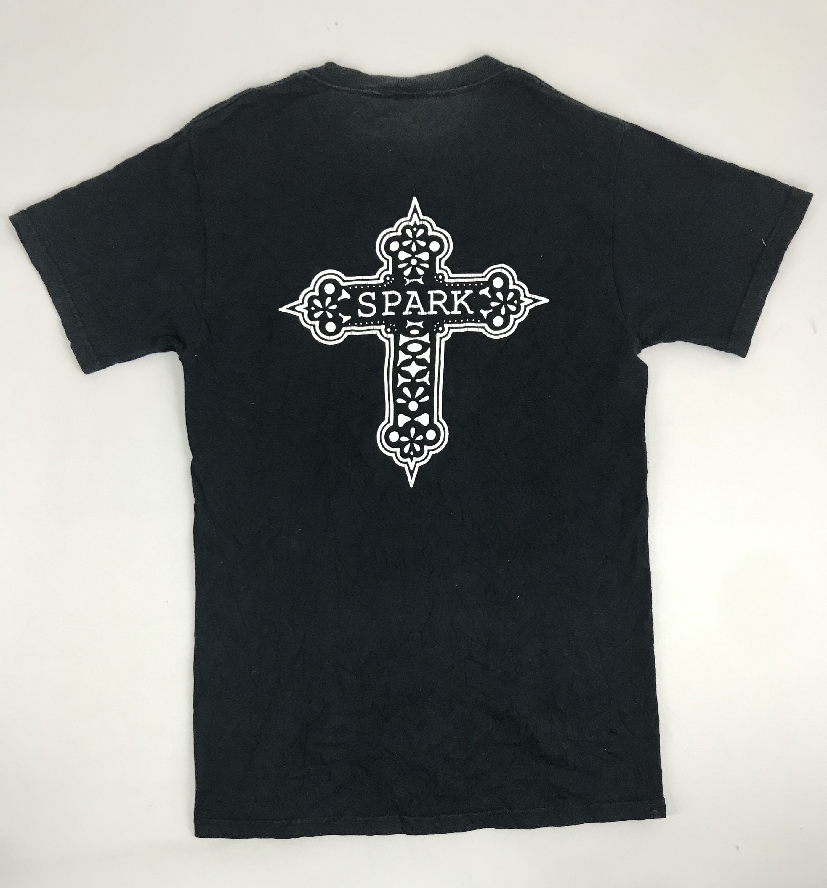 Vintage 90s Spark Big Cross Logo Spell Out Skateboard Made in Usa