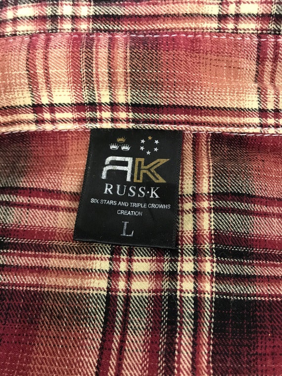 Vintage Russ-k Flannel Shirt Double Pockets Button Down