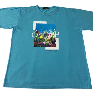 Vintage 24 Hour Television 39th Mika Ninagawa Floral Printed Tee T-shirt Designer Streetwear Unisex Wear Fits Size L E780