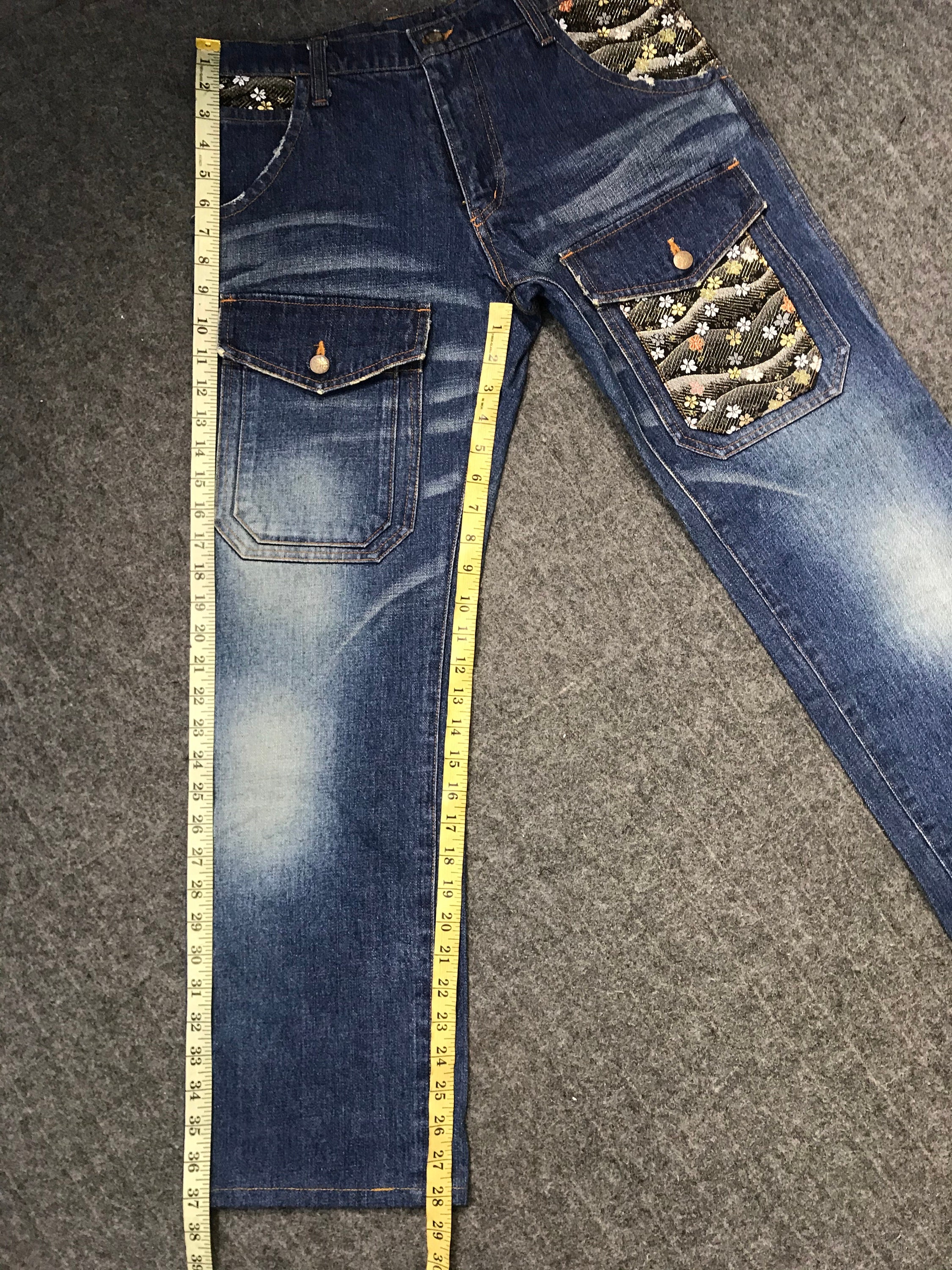 Vintage Japanese Brand Chaka-m Denim Bush Pant Jeans Embroidery