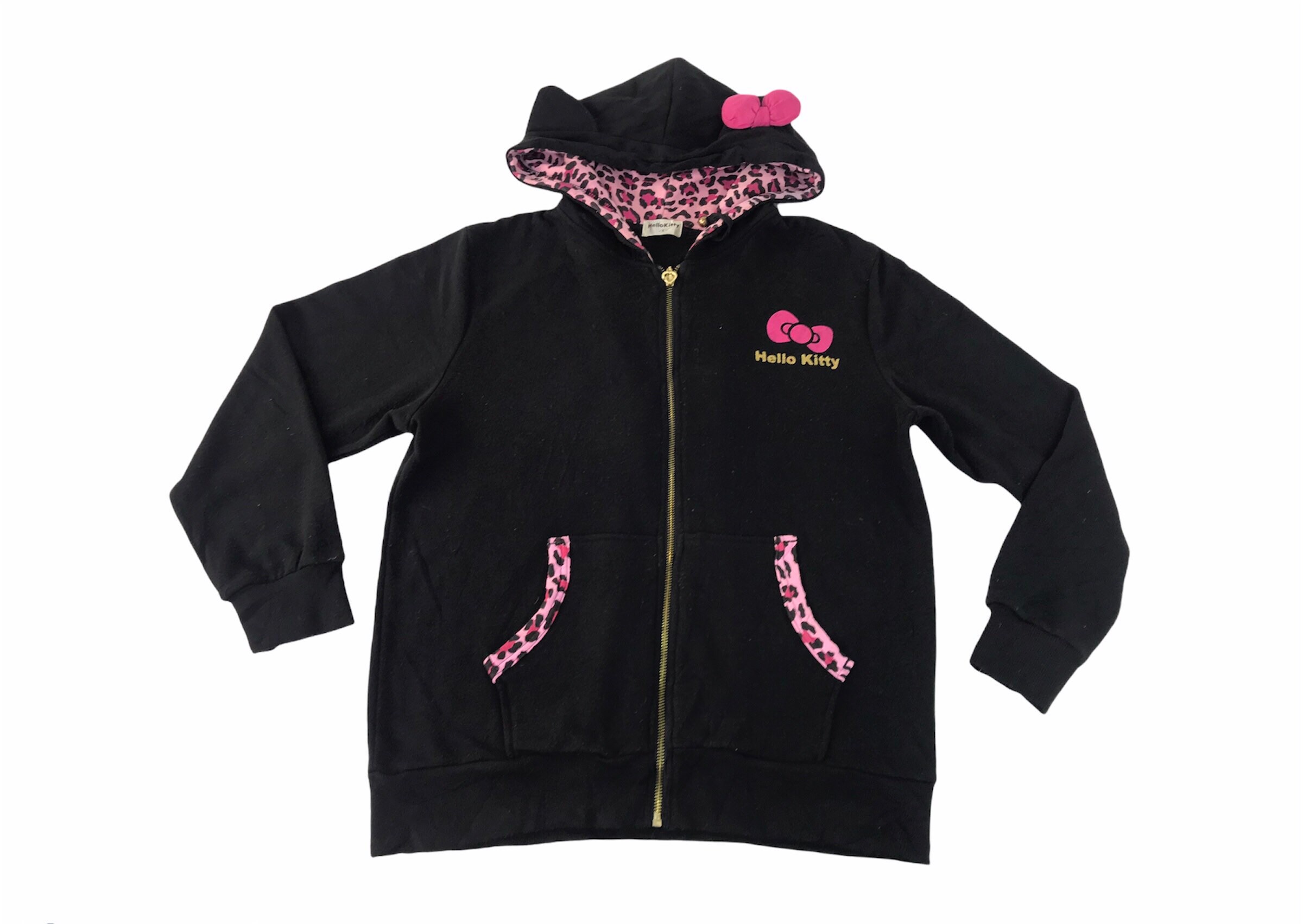 Vintage Style Hello Kitty Hoodie Zip up Style Jacket Big Logo Cheetah Inner Streetwear Inspired Hype Designer Fits Size L K794 Etsy