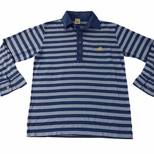 Vintage Hang Ten Classic Striped Surf Style Longsleeve Polo Tee T-shirt Inspired Designer Streetwear Fits Unisex Size S YA068j