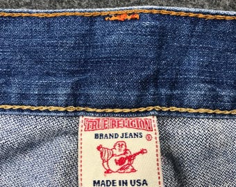 Vintage True Religion Joey Usa Flaps Pocket Design Zipper Indigo