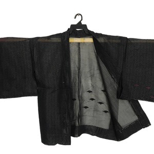Kimono Japanese Traditional Noragi Kimono Haori Hanten Jinbei Cardigan Happi Jacket Fits L XL Seigaha Design YA822