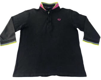 Womens Fred Perry Sportwear Black T-shirt Size UK 12 - Etsy