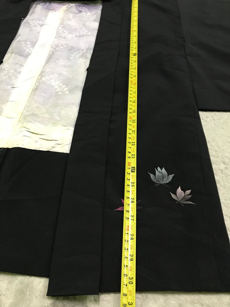 FREE SHIPPING Everywhere Vintage Noragi Kimono Haori Hanten Jinbei Japanese Cardigan Happi Jacket B861 Black