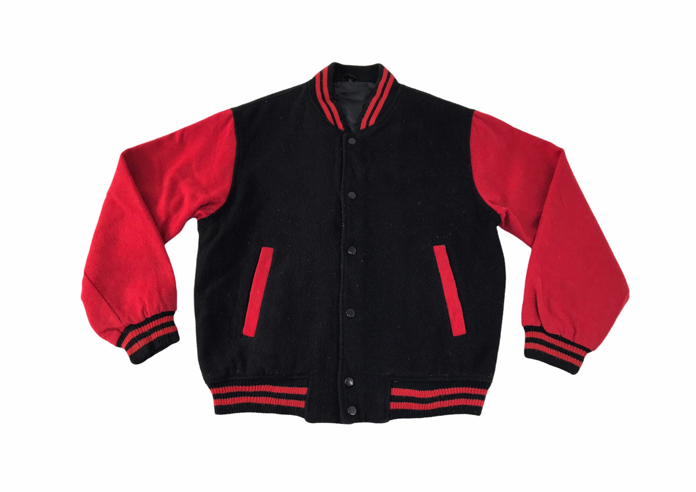 ジャケット・アウター ihateeight ihate8 DOITUMOKOITUMO Vintage Varsity Jacket Japanese Brand Heavy Wool Sleeve Quilted