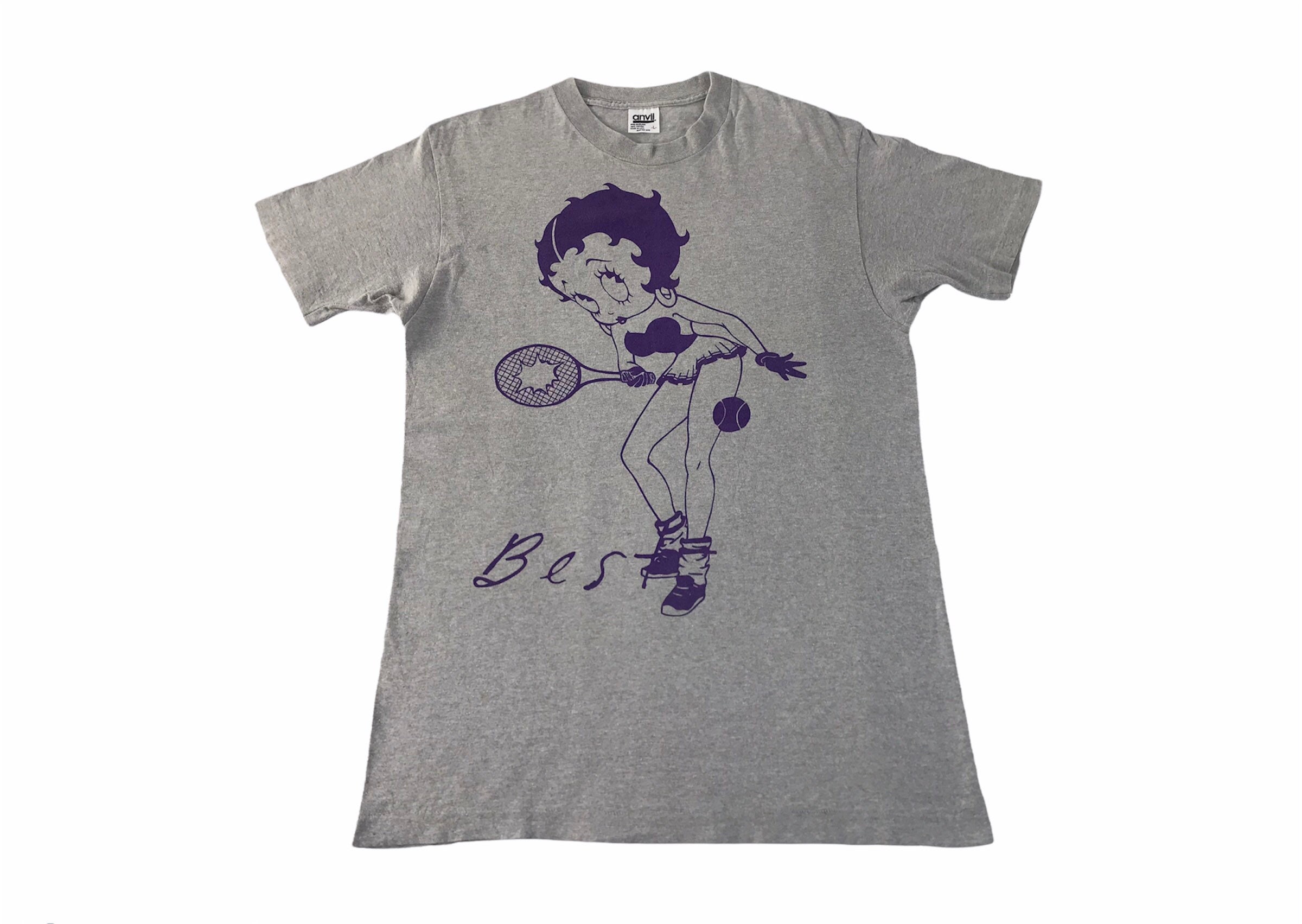 Vintage 90s Betty Boop Best Tennis Big Logo Cartoon Movie