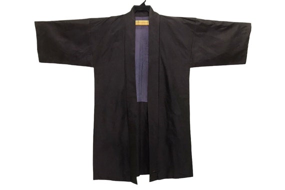 KimonomonoMY Mega Sale Vintage Noragi Kimono Haori Hanten Jinbei Japanese Cardigan Happi Jacket B852 Dark Brown