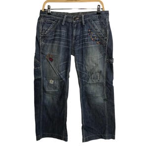 Vintage japanische Marke AntGauge SP Platinum Multipockets Carpenter Denim Jeans Hose Stickerei Kunst Design Streetwear passt Größe 30 31 YA474j