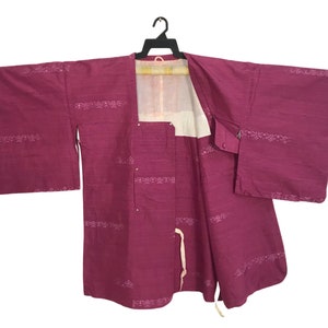 Kimono Japanese Traditional Noragi Kimono Haori Hanten Jinbei Cardigan Happi Jacket Fits L XL Floral Design YA825