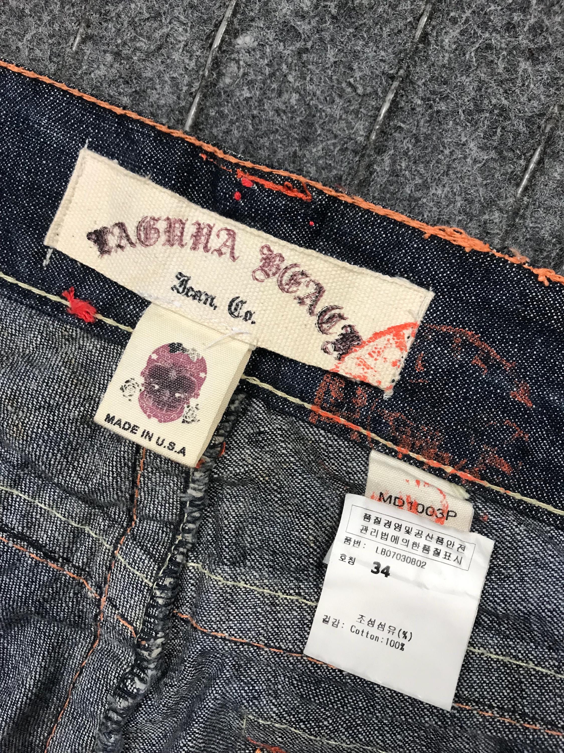 Vintage Laguna Beach Jean Co Made in Usa Cross Skull Logo Indigo