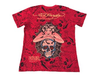 Christian Audigier カラフルTシャツ Christian Audigier Vintage Los Angeles Colorful Bear T Shirt