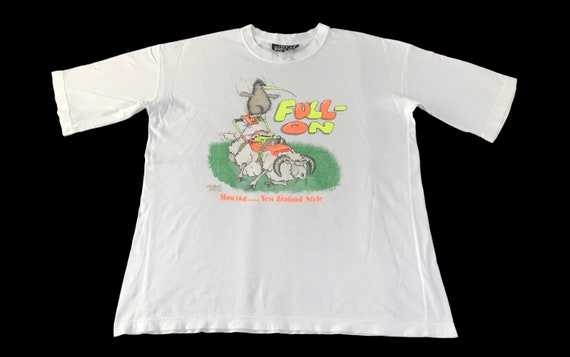 Vintage 80s 90s Kiwi-t's Full-on New Zealand Weed Eater Sheep Logo