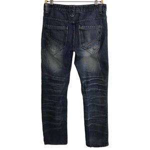 Vintage Japanese Brand Soda Brang Whisker Raw Indigo Denim Jeans Fits Size 30 31 Inspired Designer Streetwear YA469j