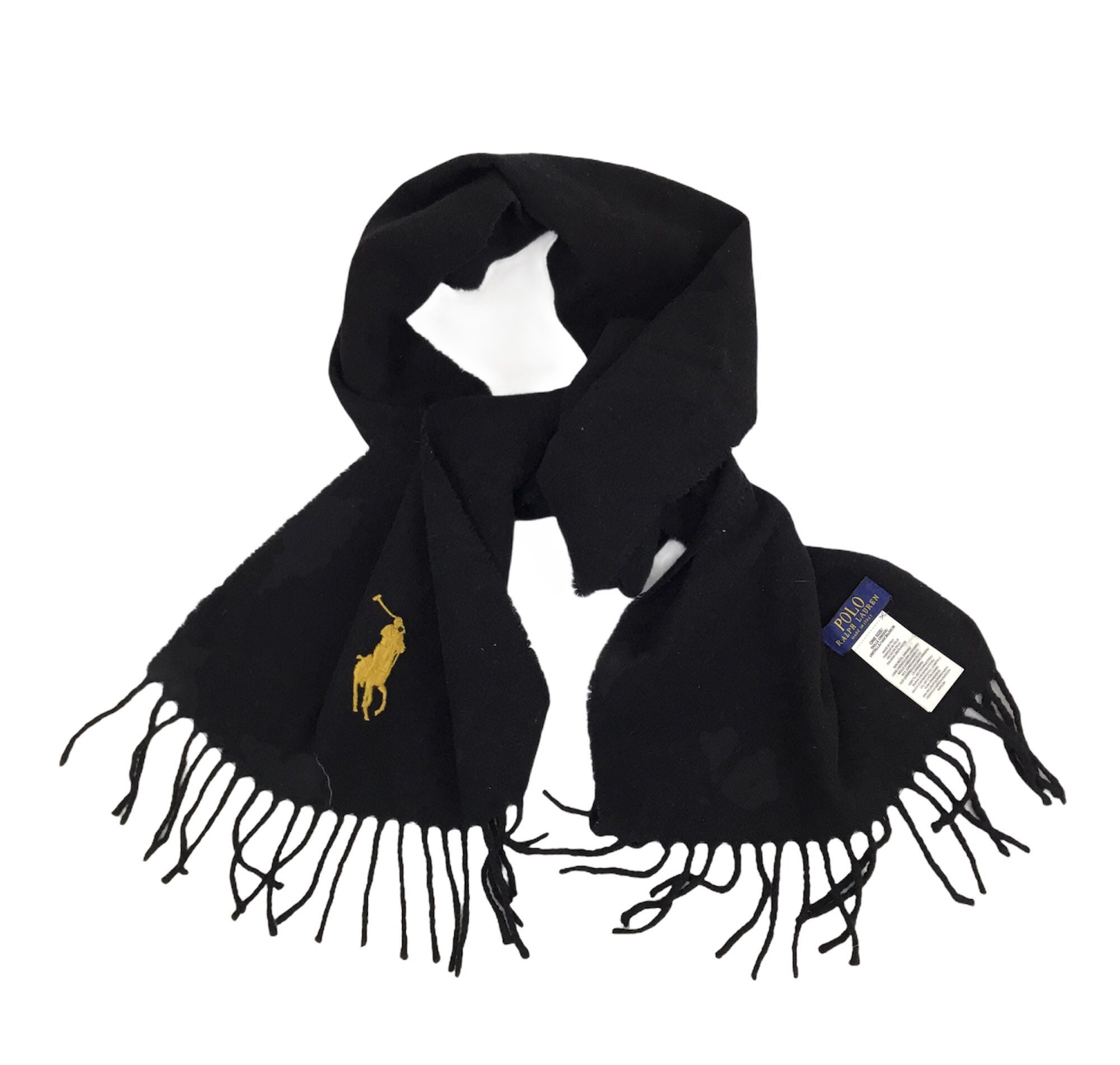 Polo Ralph Lauren Big Pony Logo Made in Italy Wool Scarf Muffler