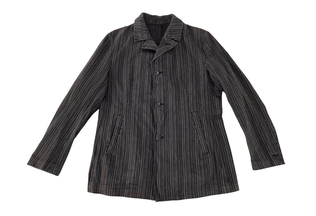 Vintage T.S.U Far East Jacket Coat Striped Design Japanese Brand