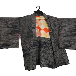 Noragi Kimono Haori Hanten Jinbei Cárdigan tradicional japonés Happi Chaqueta Robe Se adapta a L XL Art YA663