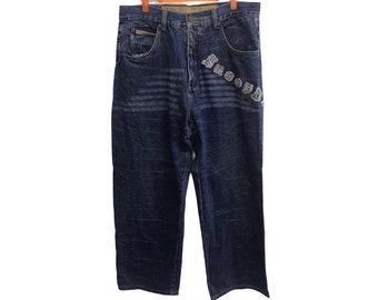 Vintage Stijl Snoop Dogg Merk Borduurwerk Logo Denim Jeans Lightning Design Broek Streetwear Unisex Past Taille Maat 33 34 Y591J