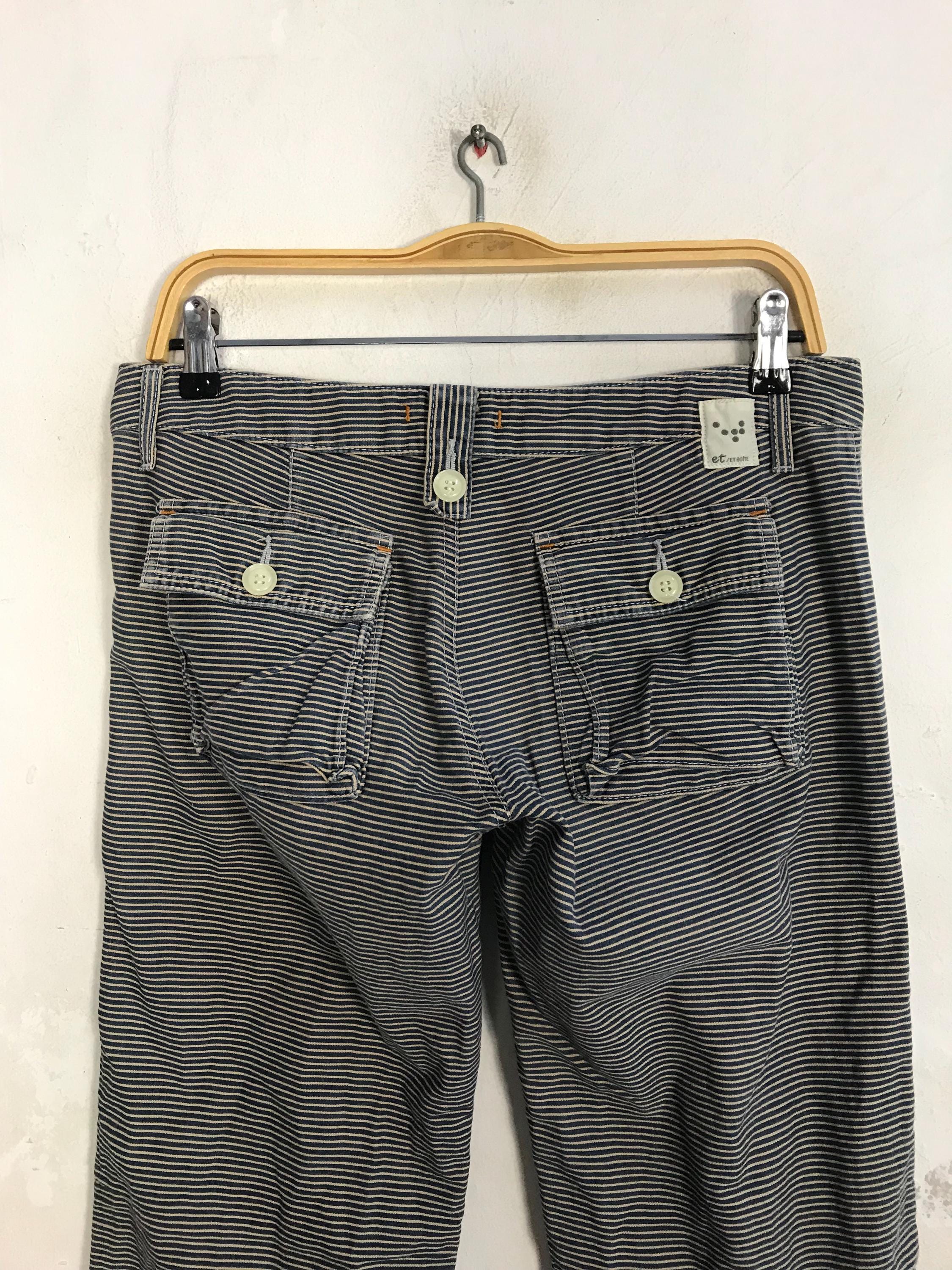 Vintage Japanese Brand Et Boite Hickory Soft Denim Jeans Pant Flap