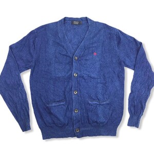 Vintage Polo British Country Spirit Light Cardigan Knit Jacket Inspired Designer Streetwear Hype Fashion Size M L i079