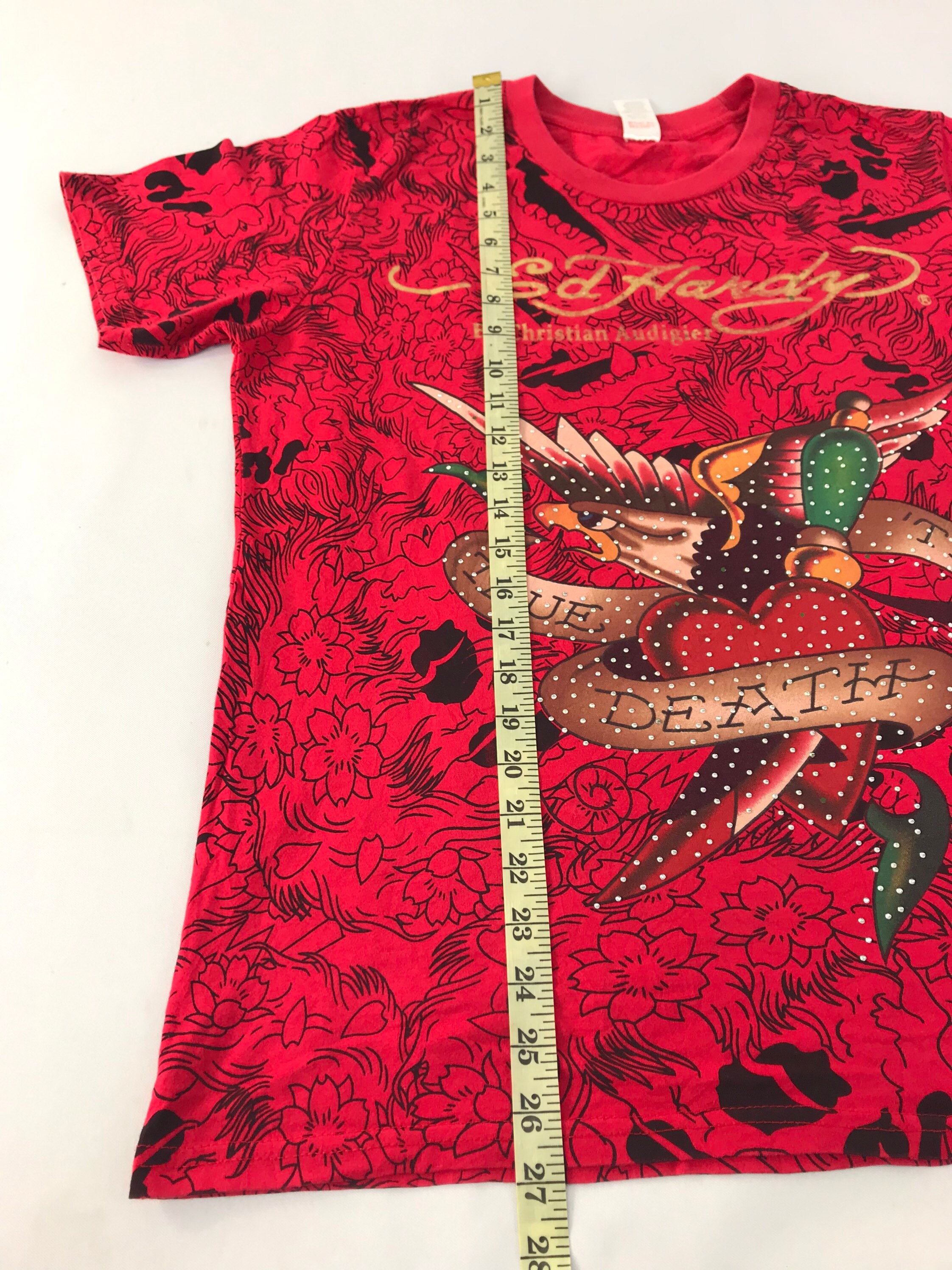 Style vintage Ed Hardy par Christian Audigier T shirt imprime tatouage Stud T shirt inspire du designer Streetwear Vetements unisexes Convient a la taille M C513j Etsy France